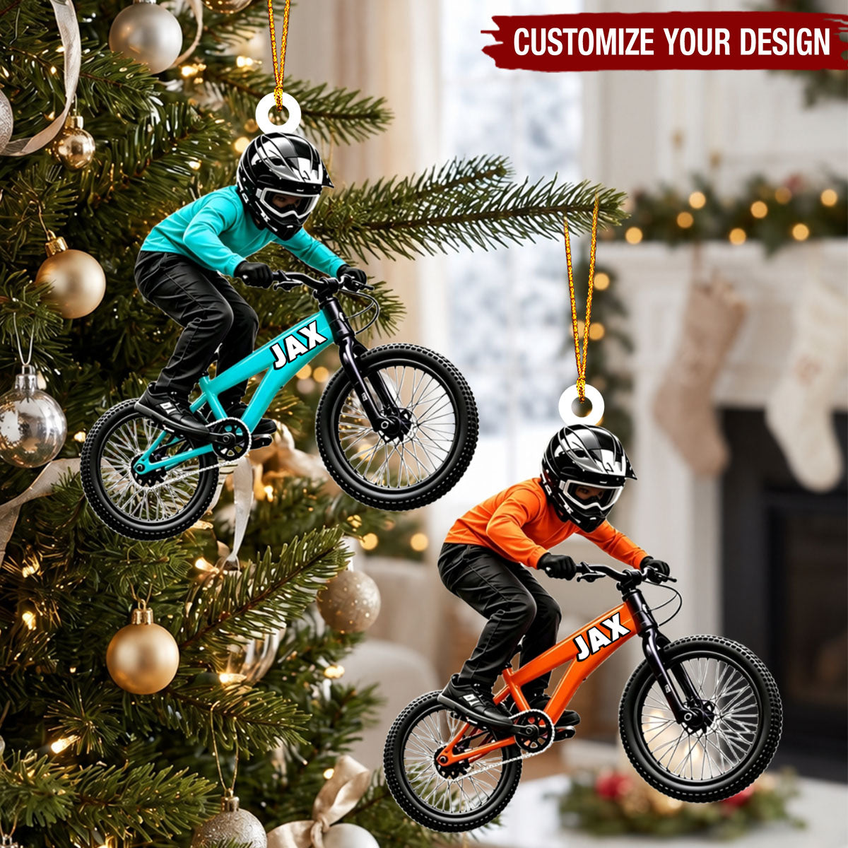 Personalized Bike Acrylic Ornament, Cycling Rider Keepsake